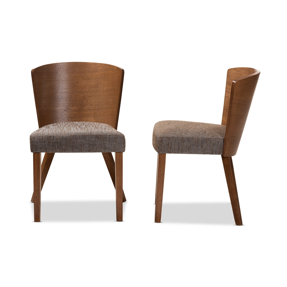 Baxton Studio Sparrow Brown Wood Modern Dining Chair (Set Of 2)