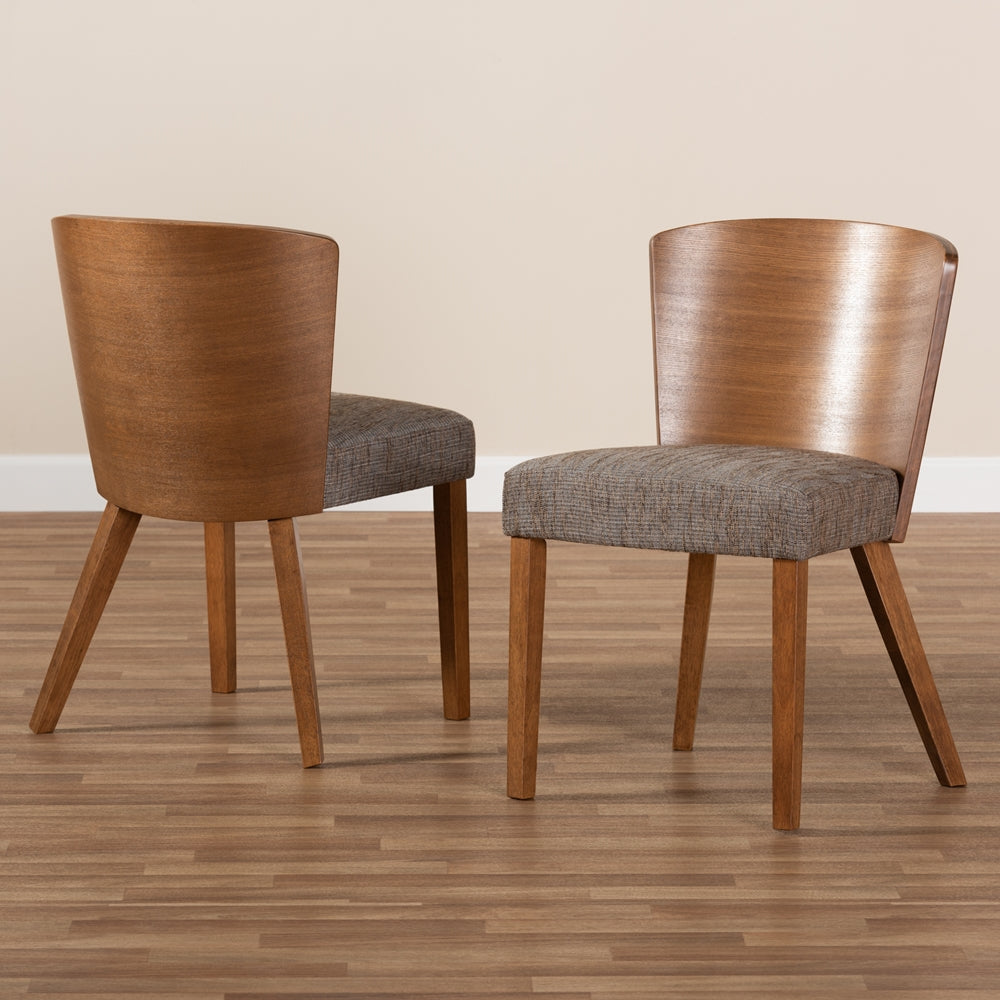 Baxton Studio Sparrow Brown Wood Modern Dining Chair (Set Of 2)