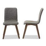 Load image into Gallery viewer, BAXTON STUDIO SUGAR MID-CENTURY RETRO MODERN SCANDINAVIAN STYLE DARK GREY FABRIC UPHOLSTERED WALNUT WOOD FINISHING DINING CHAIR
