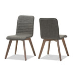 Load image into Gallery viewer, Baxton Studio Sugar Mid-Century Retro Modern Scandinavian Style Dark Grey Fabric Upholstered Walnut Wood Finishing Dining Chair
