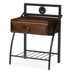 Load image into Gallery viewer, Baxton Studio Jevenci Vintage Industrial Black Bronze Metal And Walnut Brown Wood 1-Drawer Nightstand
