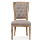 Load image into Gallery viewer, Baxton Studio Estelle Chic Rustic French Country Cottage Weathered Oak Beige Fabric Button-Tufted Upholstered Dining Chair
