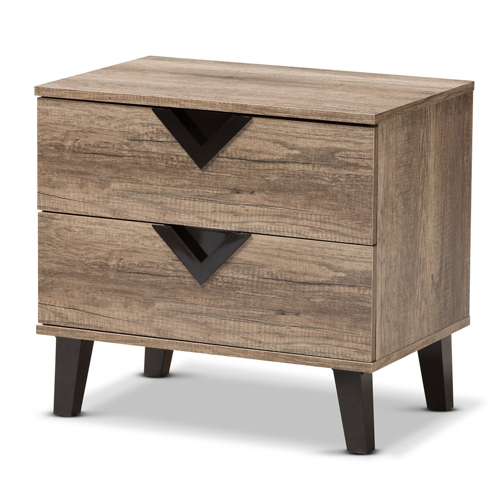 Baxton Studio Swanson Modern and Contemporary Wood 2-Drawer Nightstand