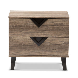 Baxton Studio Swanson Modern And Contemporary Light Brown Wood 2-Drawer Nightstand