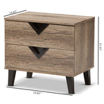 Load image into Gallery viewer, Baxton Studio Swanson Modern And Contemporary Light Brown Wood 2-Drawer Nightstand
