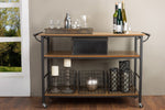 Load image into Gallery viewer, Baxton Studio Lancashire Brown Wood &amp; Metal Kitchen Cart
