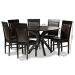 Load image into Gallery viewer, Baxton Studio Jeane Modern And Contemporary Dark Brown Faux Leather Upholstered And Dark Brown Finished Wood 7-Piece Dining Set
