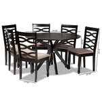 Load image into Gallery viewer, Baxton Studio Mila Modern And Contemporary Sand Fabric Upholstered Dark Brown Finished Wood 7-Piece Dining Set
