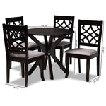 Load image into Gallery viewer, Baxton Studio Elena Modern And Contemporary Grey Fabric Upholstered And Dark Brown Finished Wood 5-Piece Dining Set
