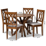 Load image into Gallery viewer, Baxton Studio Maya Modern And Contemporary Grey Fabric Upholstered And Walnut Brown Finished Wood 5-Piece Dining Set
