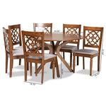 Load image into Gallery viewer, Baxton Studio Sadie Modern And Contemporary Grey Fabric Upholstered And Walnut Brown Finished Wood 7-Piece Dining Set
