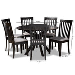 Load image into Gallery viewer, Baxton Studio Lore Modern And Contemporary Grey Fabric Upholstered And Dark Brown Finished Wood 7-Piece Dining Set
