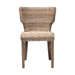 Load image into Gallery viewer, Baxton Studio Enver Modern Bohemian Grey Rattan And Brown Wood Dining Chair
