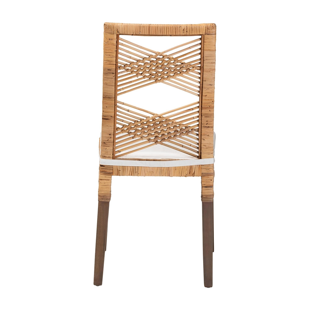 Baxton Studio Poltak Modern Bohemian Natural Brown Rattan Dining Chair