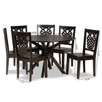 Load image into Gallery viewer, Baxton Studio Liese Modern And Contemporary Transitional Dark Brown Finished Wood 7-Piece Dining Set
