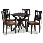 Load image into Gallery viewer, Baxton Studio Mare Modern And Contemporary Transitional Two-Tone Dark Brown And Walnut Brown Finished Wood 5-Piece Dining Set
