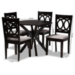 Load image into Gallery viewer, Baxton Studio Sanne Modern And Contemporary Grey Fabric Upholstered And Dark Brown Finished Wood 5-Piece Dining Set
