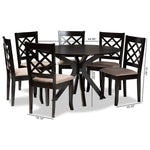 Load image into Gallery viewer, Baxton Studio Jana Modern And Contemporary Sand Fabric Upholstered And Dark Brown Finished Wood 7-Piece Dining Set
