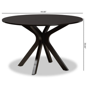 Baxton Studio Kenji Modern And Contemporary Dark Brown Finished 45-Inch-Wide Round Wood Dining Table