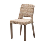 Load image into Gallery viewer, Baxton Studio Magy Modern Bohemian Grey Rattan And Natural Brown Finished Wood Dining Chair
