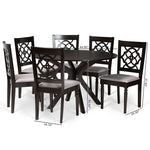 Load image into Gallery viewer, Baxton Studio Sadie Modern And Contemporary Grey Fabric Upholstered And Dark Brown Finished Wood 7-Piece Dining Set
