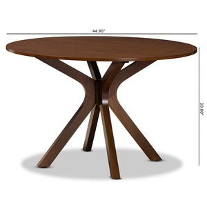 Baxton Studio Kenji Modern And Contemporary Walnut Brown Finished 45-Inch-Wide Round Wood Dining Table