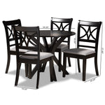 Load image into Gallery viewer, Baxton Studio Julia Modern And Contemporary Grey Fabric Upholstered And Dark Brown Finished Wood 5-Piece Dining Set
