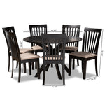 Load image into Gallery viewer, Baxton Studio Lore Modern And Contemporary Sand Fabric Upholstered And Dark Brown Finished Wood 7-Piece Dining Set
